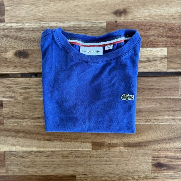 Lacoste Kid's Blue Short Sleeve Crew Neck Tee Size 4 Preppy Classic Sporty - Picture 11 of 11